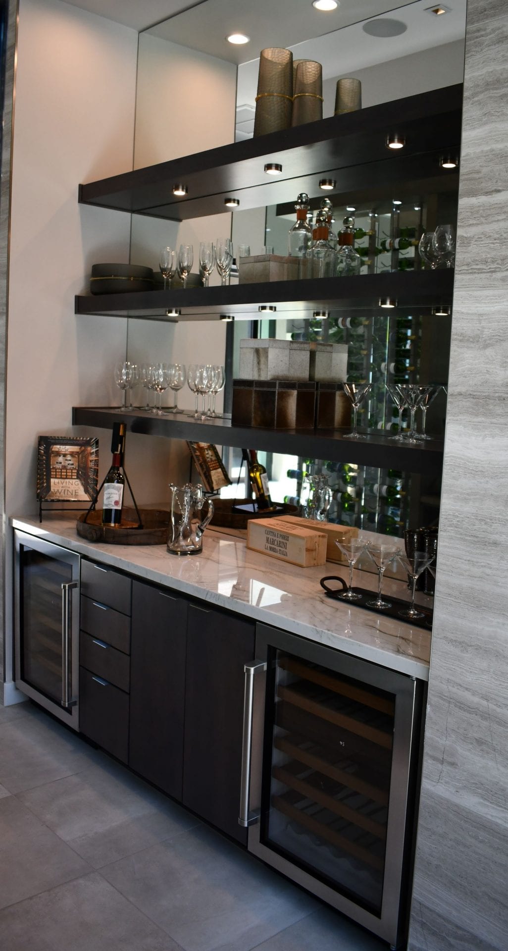 Custom Wetbar Frameless Aries Alder Espresso